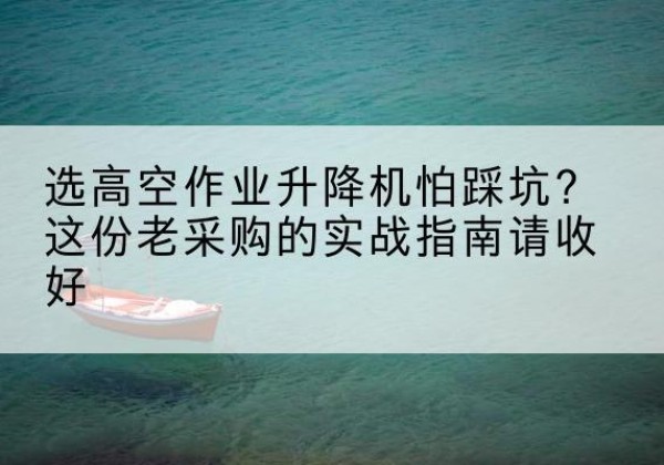 阳朔高空作业升降机厂家推荐-选高空作业升降机怕踩坑？这份老采购的实战指南请收好